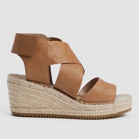 Eileen Fisher women’s Willow Tumbled Leather Wedge Espadrille size 11 - Picture 1 of 8